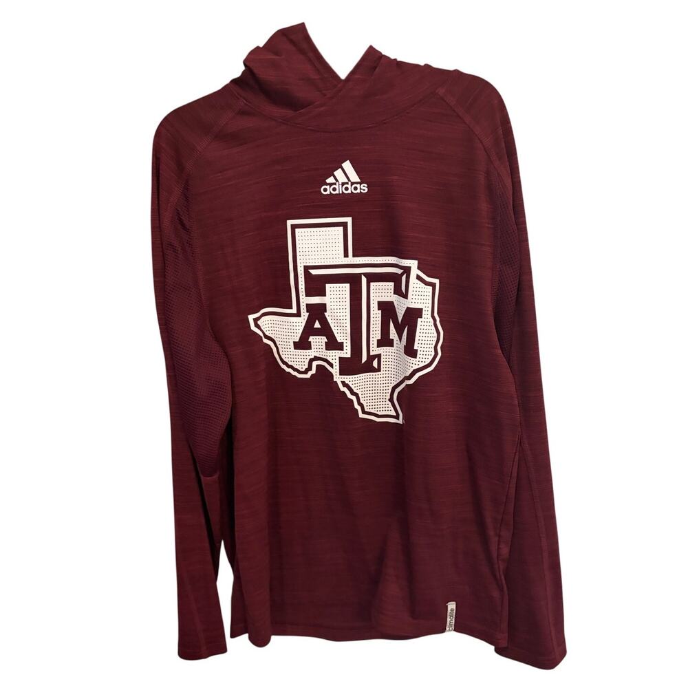 Adidas Texas A&M Aggies Climalite Pullover Hooded Shirt Men's sz Small